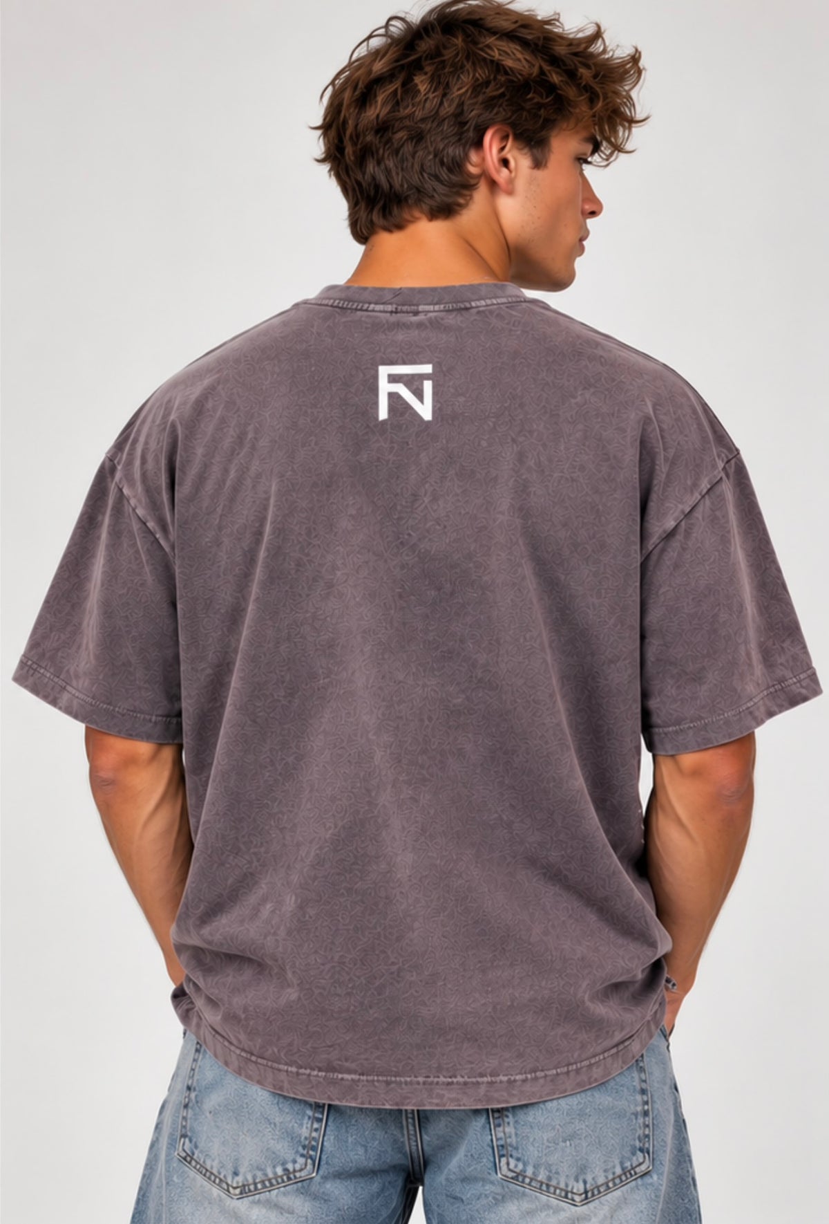 Back view of the light grey Fortis BOLD (Chest) tee with white Fortis logo